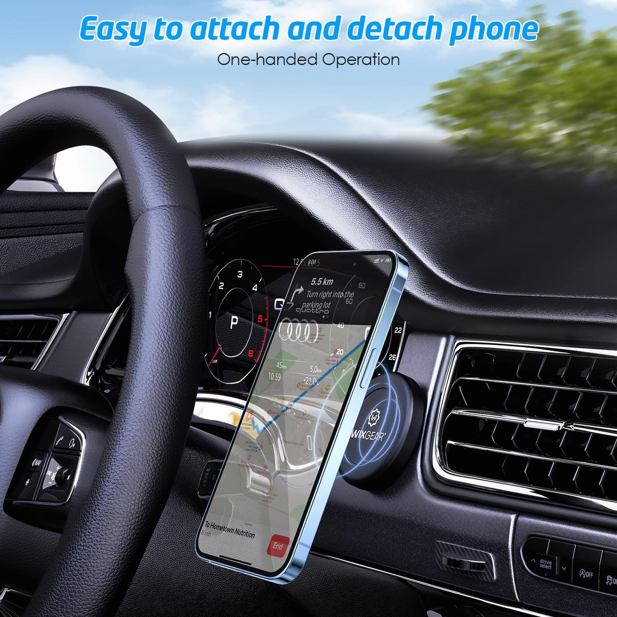 Universal Flat Stick On (2 Pack) Dashboard Magnetic Car Mount Holder for Cell Phones and Mini Tablets with Fast Swift-Snap Technology - Extra Slim