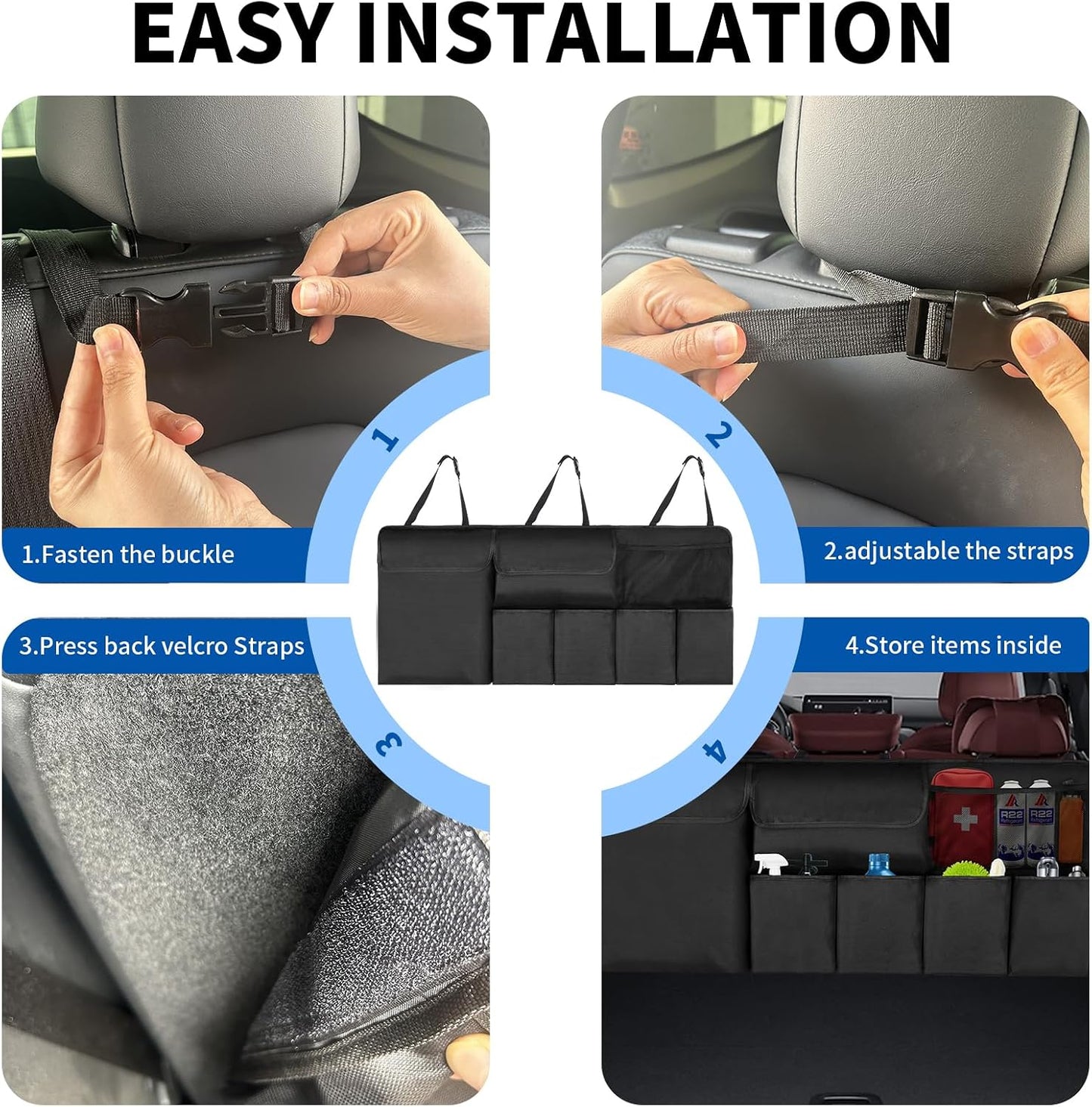 Car Trunk Organizer Backseat Hanging Organizer with Storage Pockets for Subaru Crosstrek, Forester, Outback, Ascent 2000-2024 2025 Car Accessories