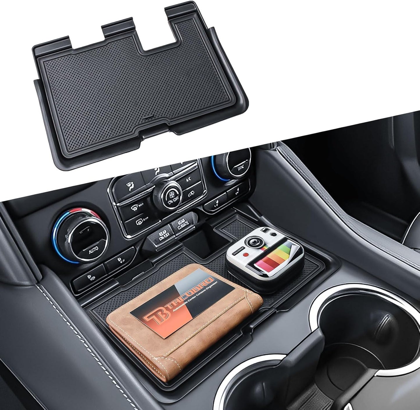Center Console Tray for 2021-2024 Chevy Tahoe/Suburban/GMC Yukon | Hidden Compartment Cover Organizer, Extra Storage with USB Hole, Not for Yukon Denali/Ultimate, Not for 2025 Models
