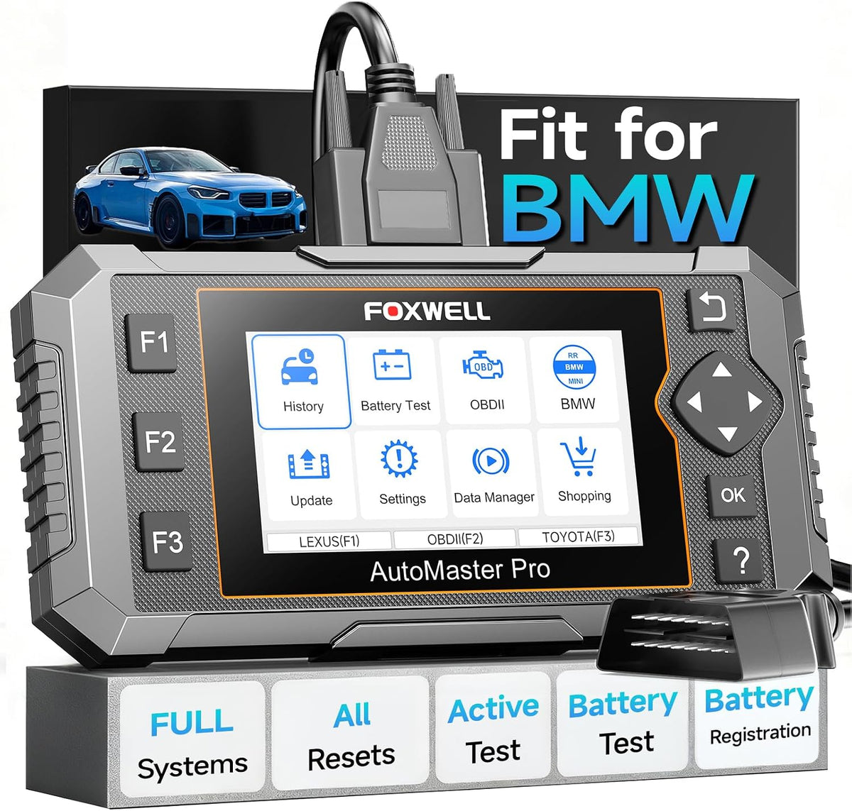 FOXWELL NT510 Pro fit for BMW, 2-in-1 Scan Tool & 12V Battery Tester