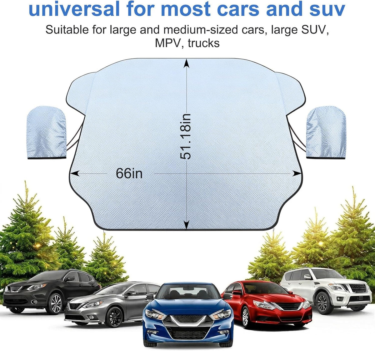 Gintenco Exterior Windshield Sun Shade for Car, Magnetic Front Window Cover, Heat and UV Protection