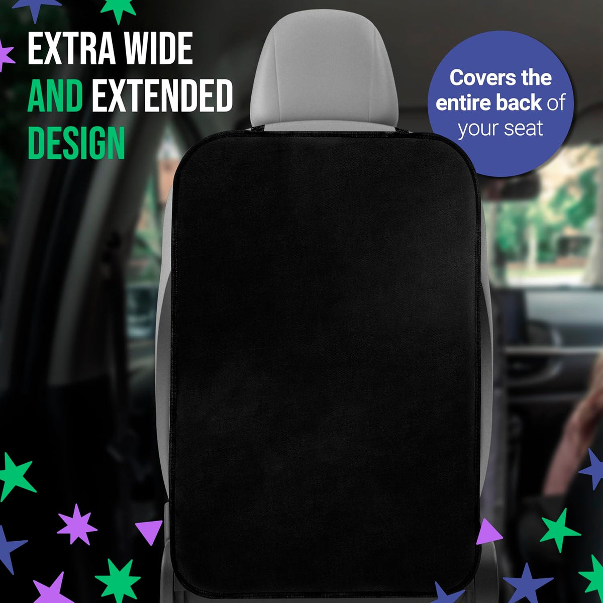 Todays Kids 2 Pack Kick Mats Back Seat Protector - Backseat Car Organizer for Kids, Car Storage Organizer, Back Seat Cars Organizers, Cars Organizers Backs Seats, Travel Accessories, No Pockets