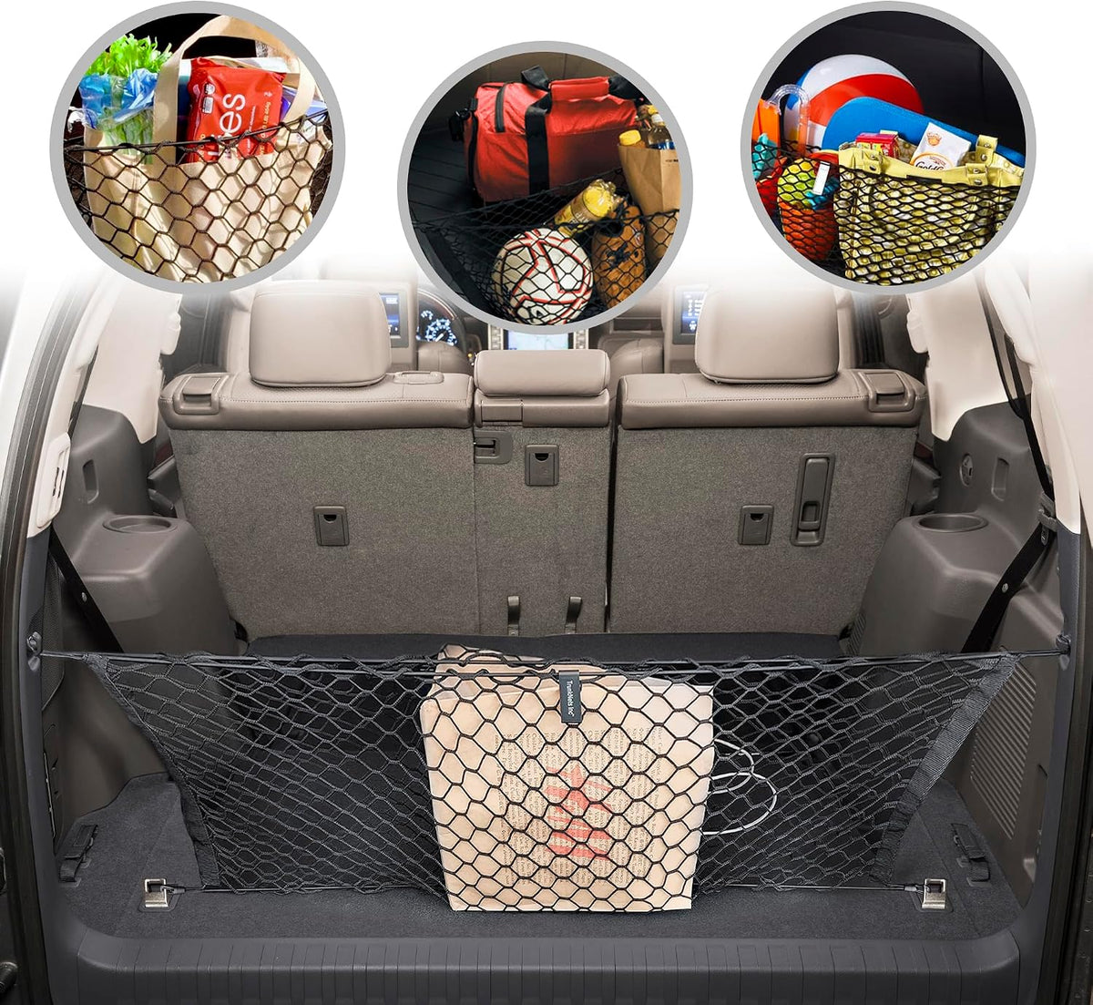 Envelope Style Automotive Elastic Trunk Mesh Cargo Net Compatible with Lexus GX460 2010-2023 - Premium Trunk Organizers and Storage - Luggage Net for SUV