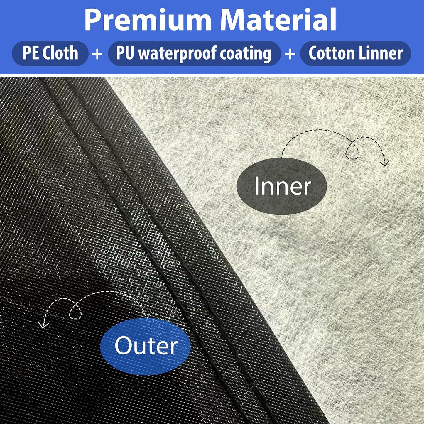 Half Car Cover Top, Hail Protector Car Cover with Cotton Liner, Sunroof & Windshield Cover for Ice and Snow, All Weather Vehicle Body Cover for Sun, Rain, Dust