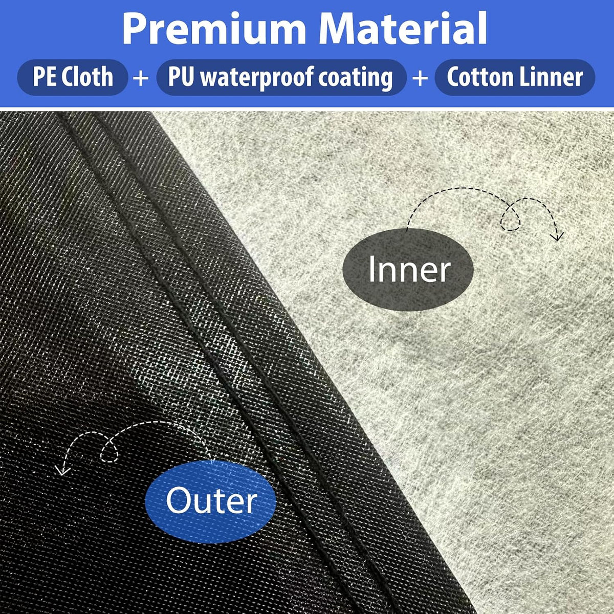 Half Car Cover Top, Hail Protector Car Cover with Cotton Liner, Sunroof & Windshield Cover for Ice and Snow, All Weather Vehicle Body Cover for Sun, Rain, Dust, Fit SUV M