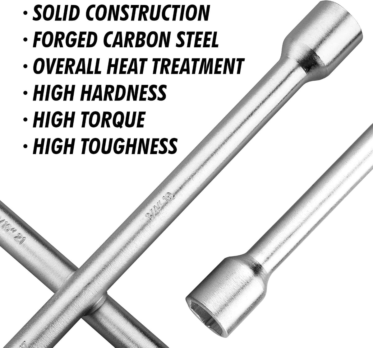 CARTMAN 14 Inch Heavy Duty 4 Way Universal Cross Lug Wrench Tire Iron