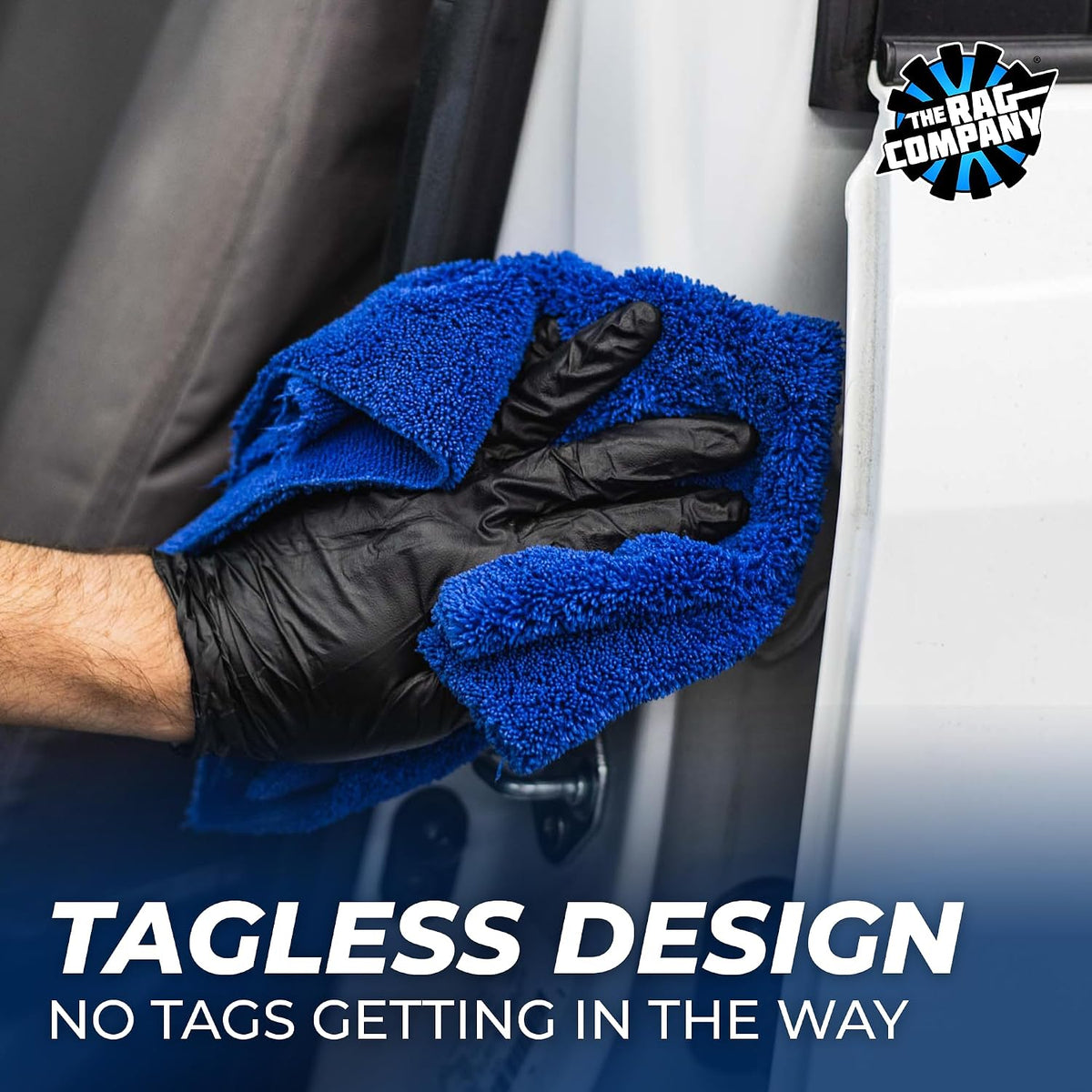 The Rag Company - Creature Edgeless Auto Detailing Towels (10-Pack) Professional 70/30 Blend, Dual-Pile Plush Microfiber, Buffing & Polishing, 420gsm, 16in x 16in, Royal Blue