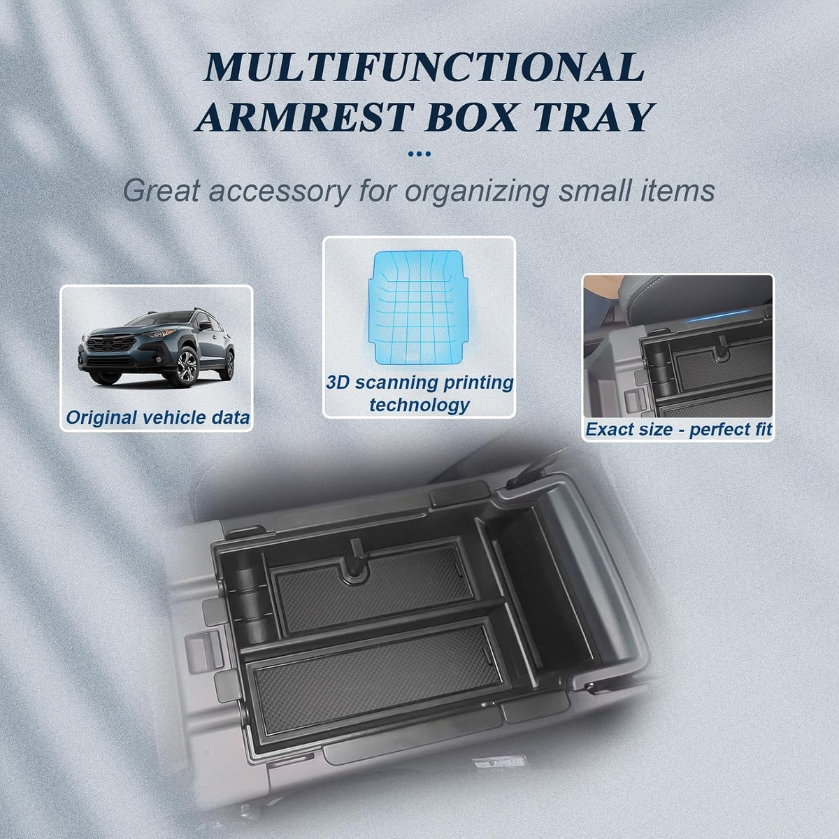 BIBIB0 2Pack 2024 2025 2026 Crosstrek Center Console Organizer for 2023-2026 Subaru Crosstrek&2024+ Impreza Console Trays Crosstrek Insert Glove Pallet Organizer 2026 Crosstrek Hybrid Double Layers