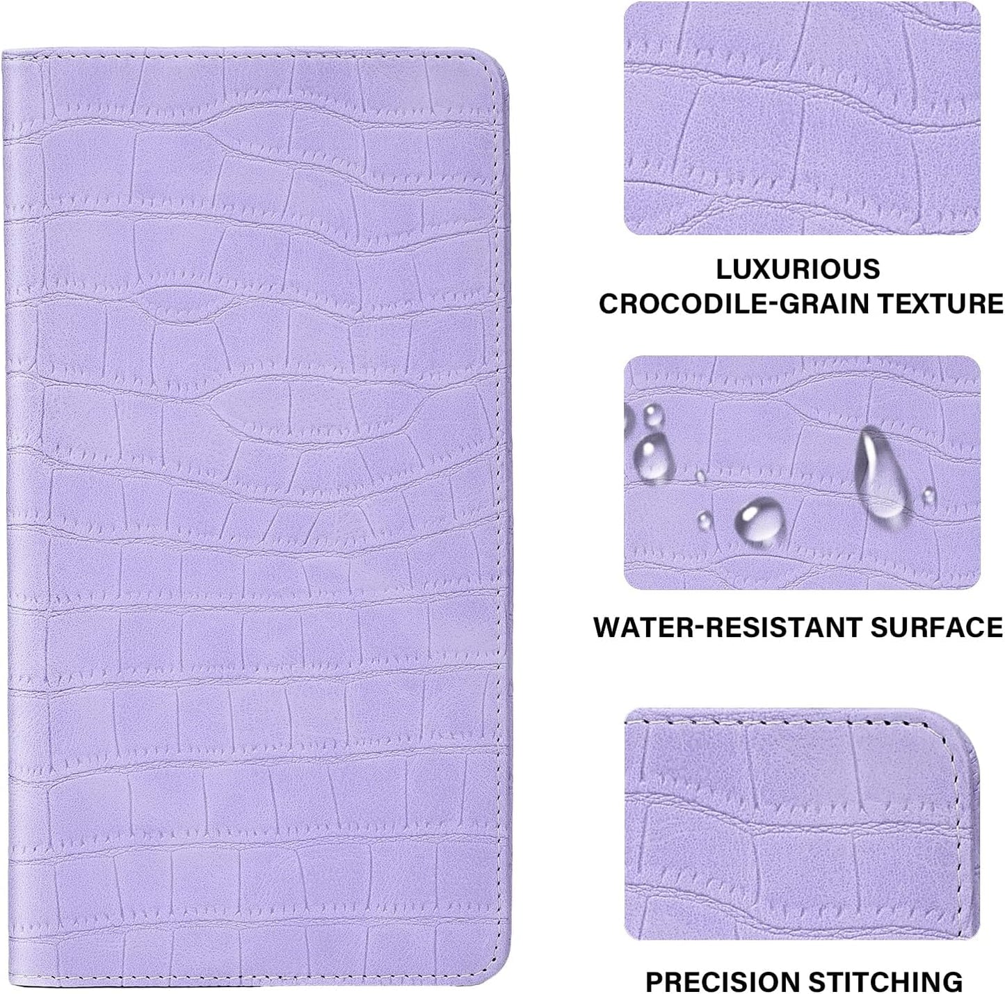 Car Registration and Insurance Holder, Purple Vehicle Glove Box Car Organizer with Magnetic Closure for Documents, Cards, License Car Organization, 1 Pack