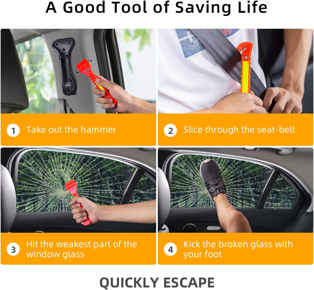 20 Pack Window Breaker and Seat Belt Cutter, Emergency Escape Tool Safety Hammer, Life Saving Survival Kit