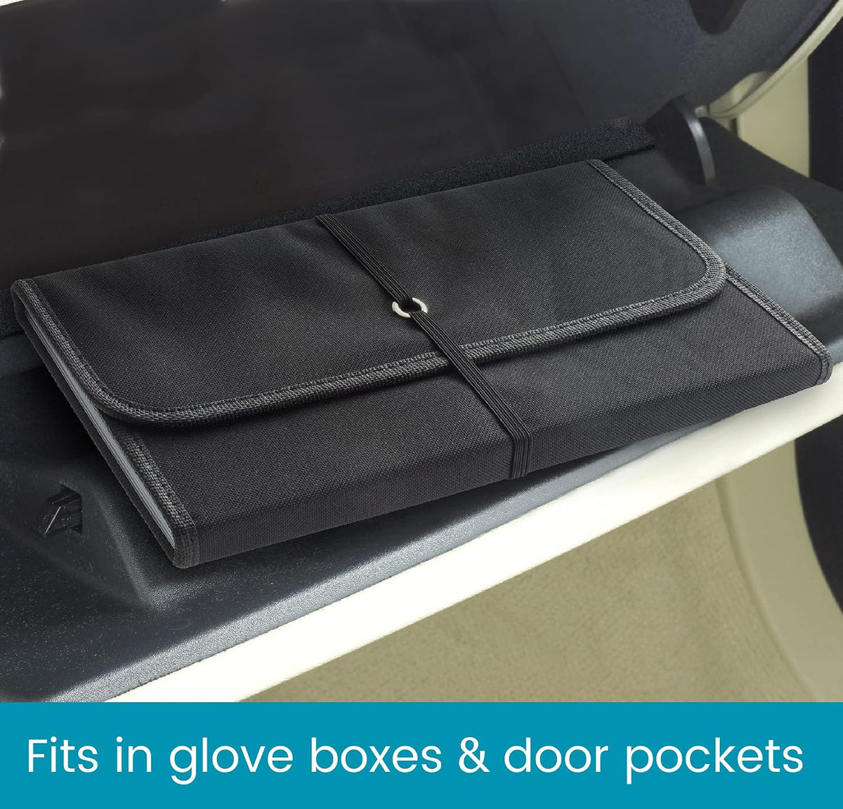 High Road Glove Box Organizer - Insurance and Registration Holder for Car Documents and Paperwork - Expandable Front Seat Organizer with Card Pockets