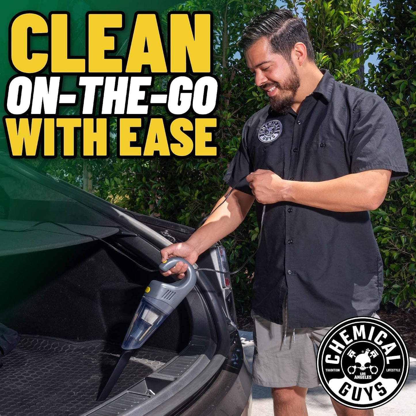 Chemical Guys EQP410315 DetailVac Handheld Portable Car Vacuum with Carpet & Upholstery Fabric Cleaning Kit (Great for Cars, Trucks, SUVs, RVs & More), 4 Item Kit