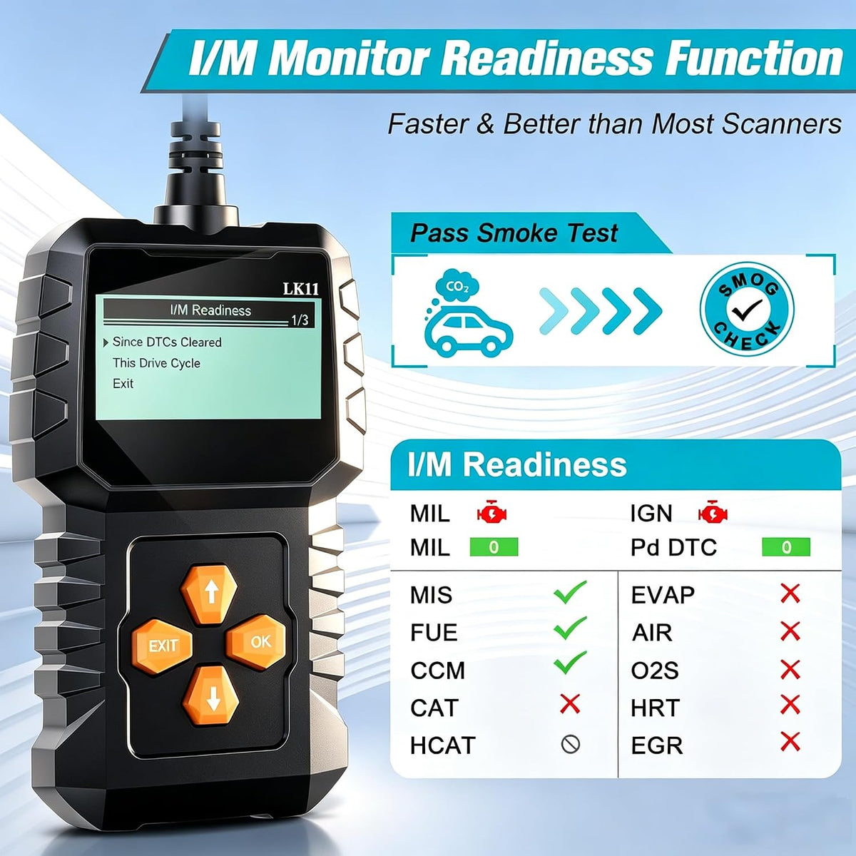 OBD2 Scanner Ease Setup Plug-Play: Clear Reset Engine Error Code