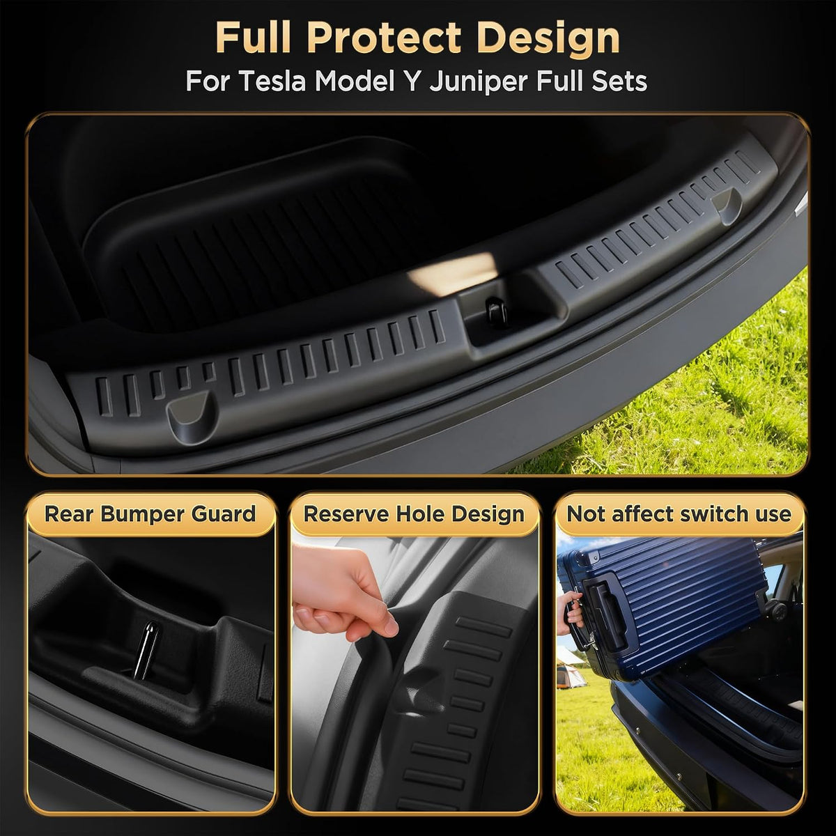 10Pcs for Tesla Model Y Juniper(2025-2026) Matte Black Door Sill Protector with Bumper Guard [Anti-Kick & Keep Clean] Door Sill Guard Cover for Tesla Model Y Juniper Accessories 2025 2026
