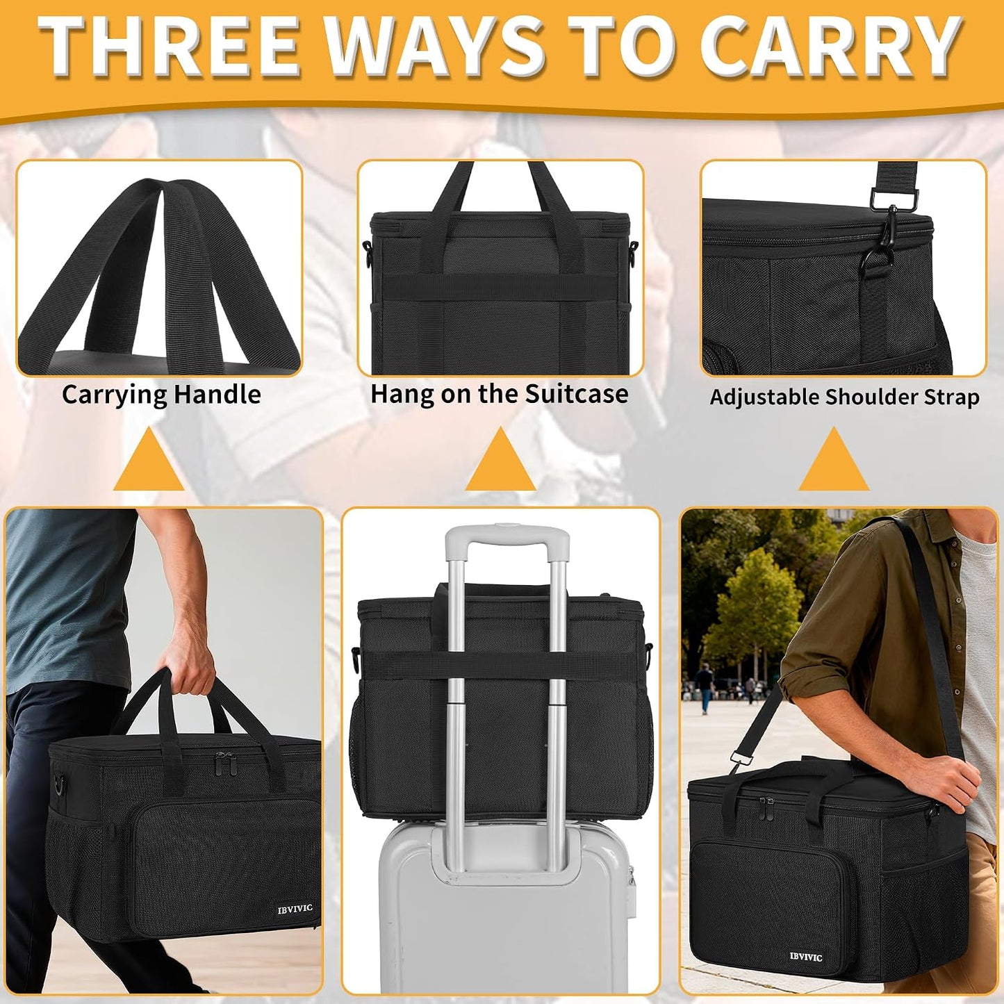 IBIVIVIC 15 Slots Wireless System Microphone Mics Bag with Foam Mic Storage Bag for Singing, Karaoke, Party Sound Equipment Carrying Case