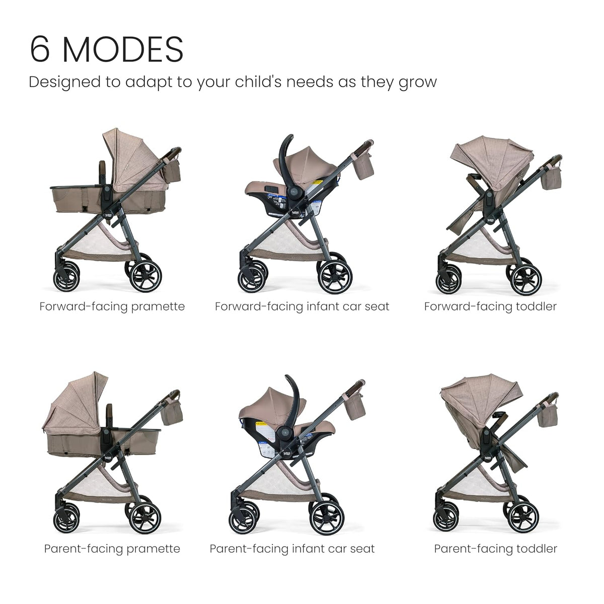 Britax Phases Travel System with Arbor Infant Car Seat — Teak