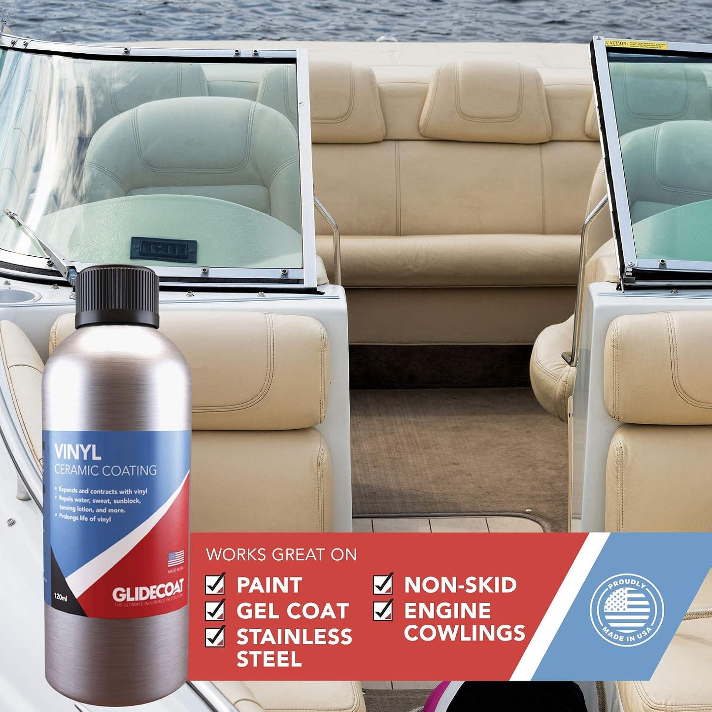 Vinyl Ceramic Coating, Nano Ceramic Coating, Marine Vinyl and Car Vinyl Protectant, 120ml