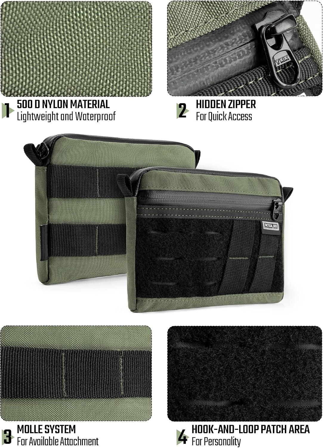 TACTICAL GEEK EDC Pouch Organizer, Nylon Multi-Functional Utility EDC Bag, Multi-Purpose Molle EDC Gadget Organizer, Multitools Pocket Organizer for Daily Carry