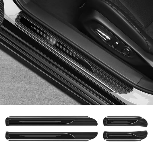 4 Pcs Door Sill Protector for Honda Accord 2018-2025 2026 Hybrid (Include HEV) Accessories 11th Gen Stainless Steel Door Car Pedal Kick Protection (Black Brushed)