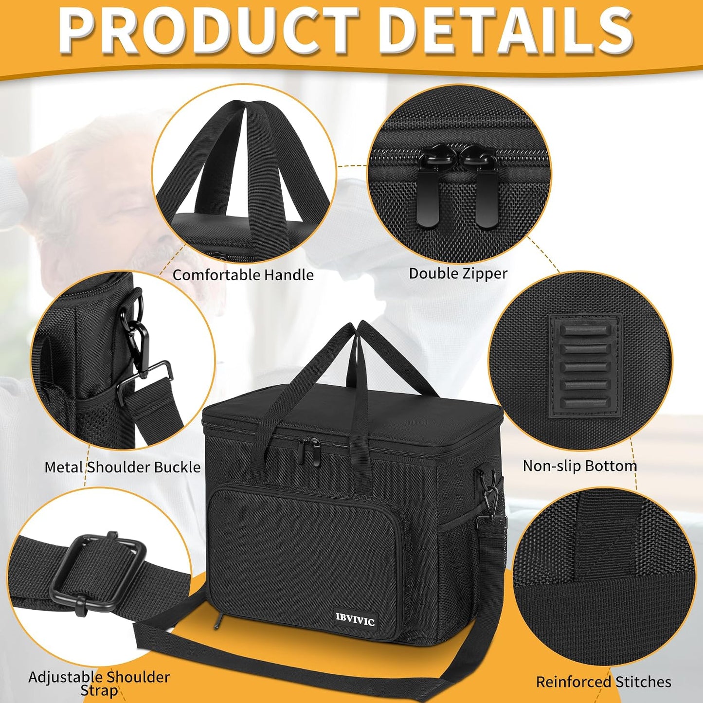 IBIVIVIC 15 Slots Wireless System Microphone Mics Bag with Foam Mic Storage Bag for Singing, Karaoke, Party Sound Equipment Carrying Case