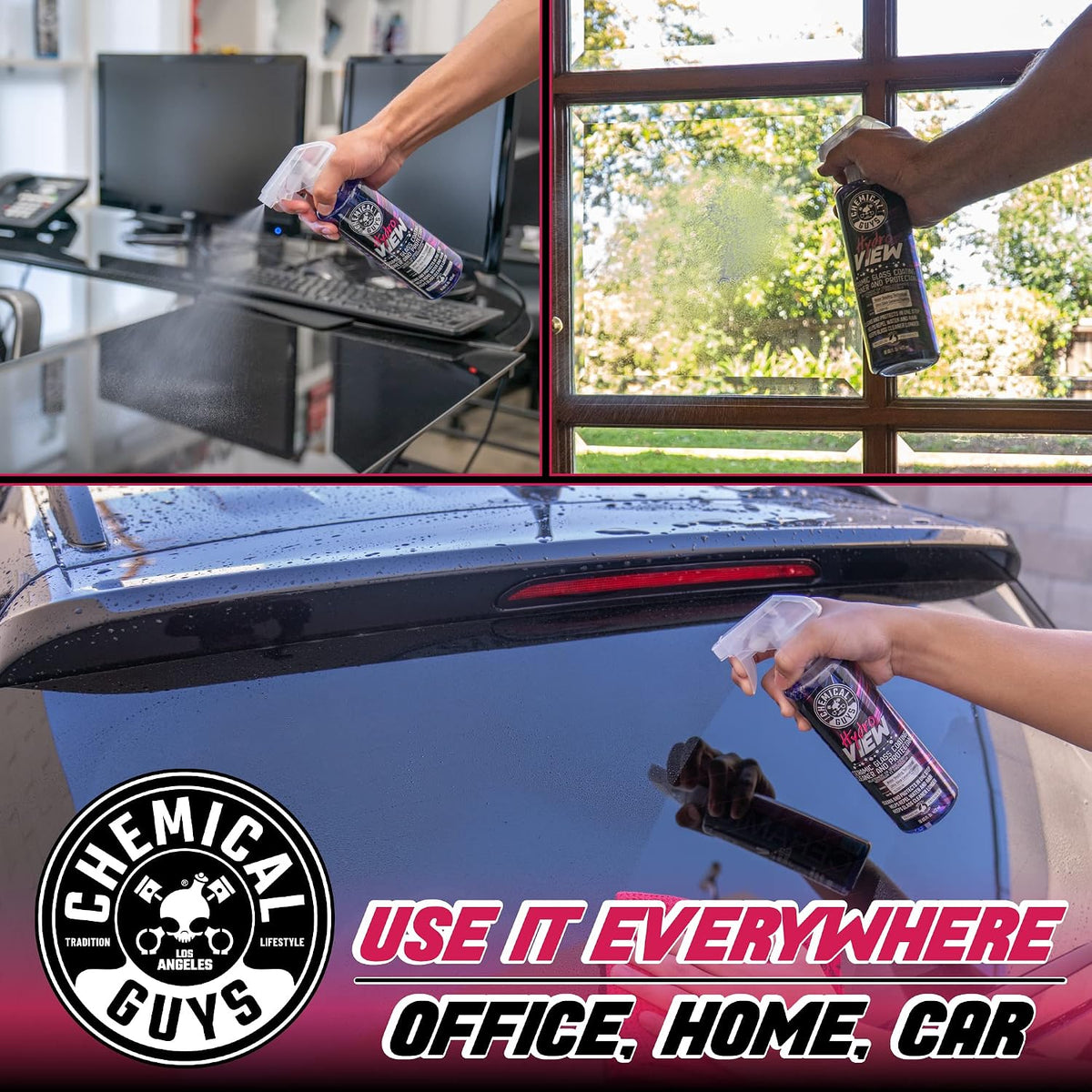 Chemical Guys, HydroView Ceramic Glass Cleaner & Coating for Windows, 16 oz