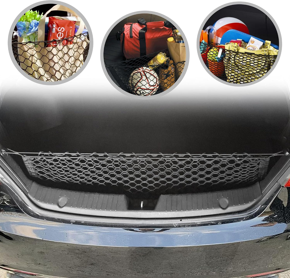 Envelope Style Trunk Mesh Cargo Net Compatible with Hyundai Sonata Limited SE GLS 2011-2024 - Car Accessories - Premium Trunk Organizers and Storage - Cargo Net for SUV - Vehicle Carrier Organizer