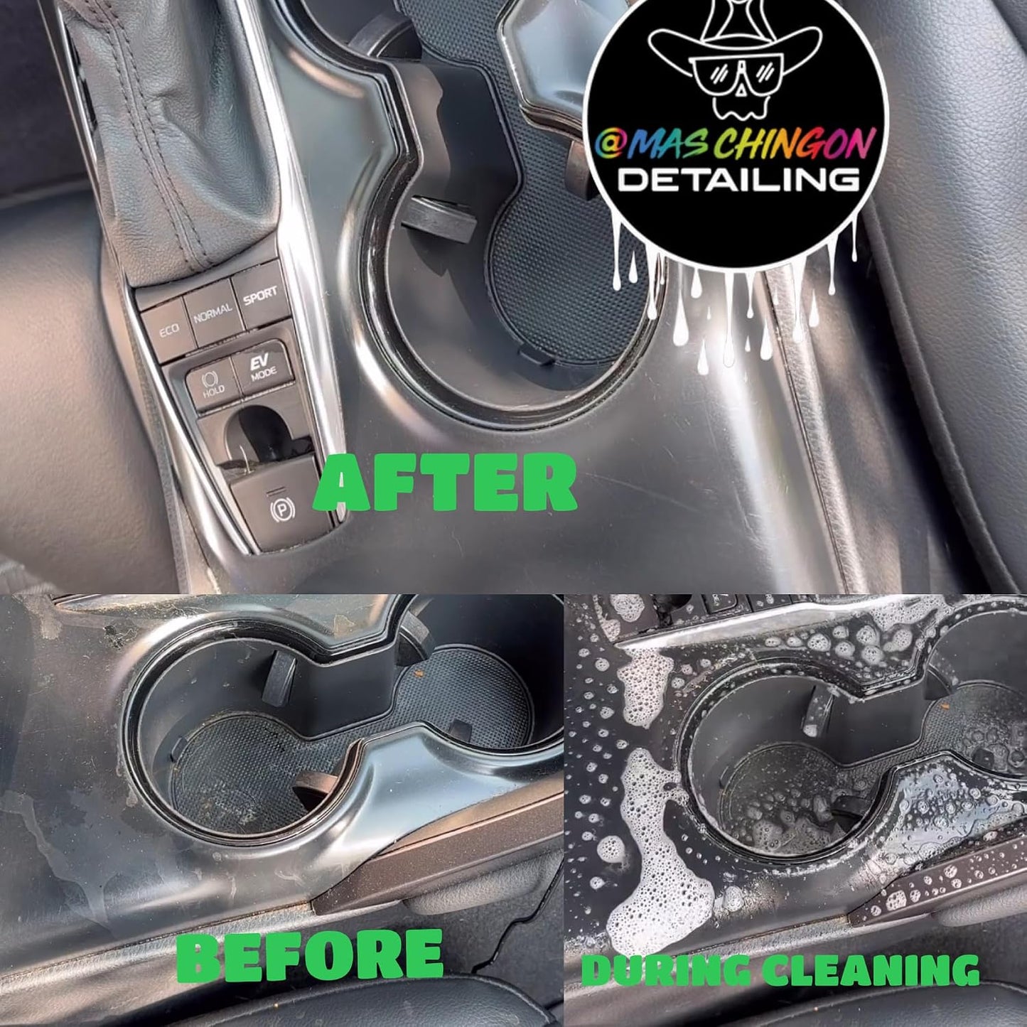 Mas Chingon All Interior Cleaner Cleans & Protects Leather, Vinyl, Plastic, Rubber Touch Screens & Glass Streak-Free Finish Lift Dust & Dirt Safe for Cars, Trucks, SUVs, RVs & More - 16 oz