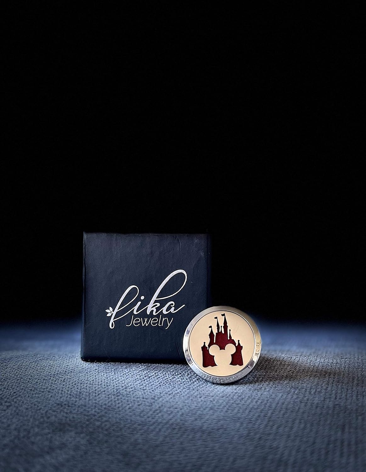 FIKA - Mickey Car Air Freshener Vent Clip Locket Aromatherapy Essential Oils Great For Travel Pads included (Kingdom Mickey)