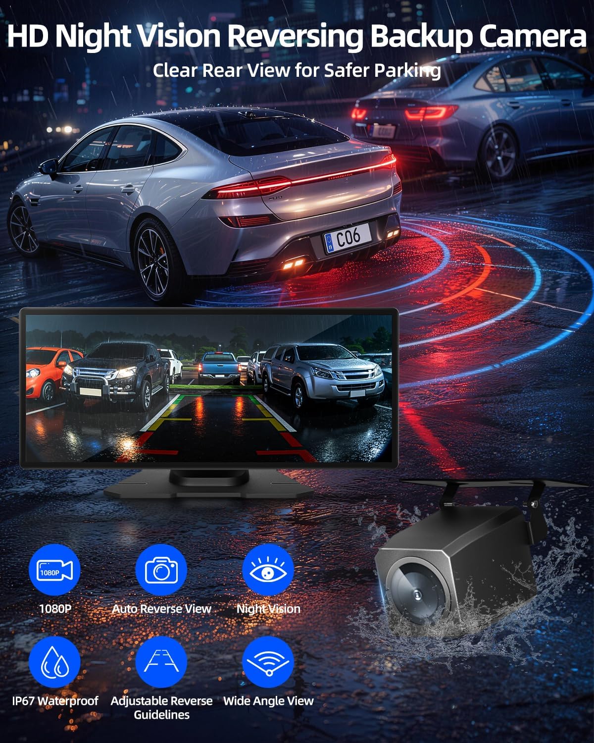 11.5-Inch Larger Wireless Apple CarPlay Screen, Android Auto, 4K Dash Cam