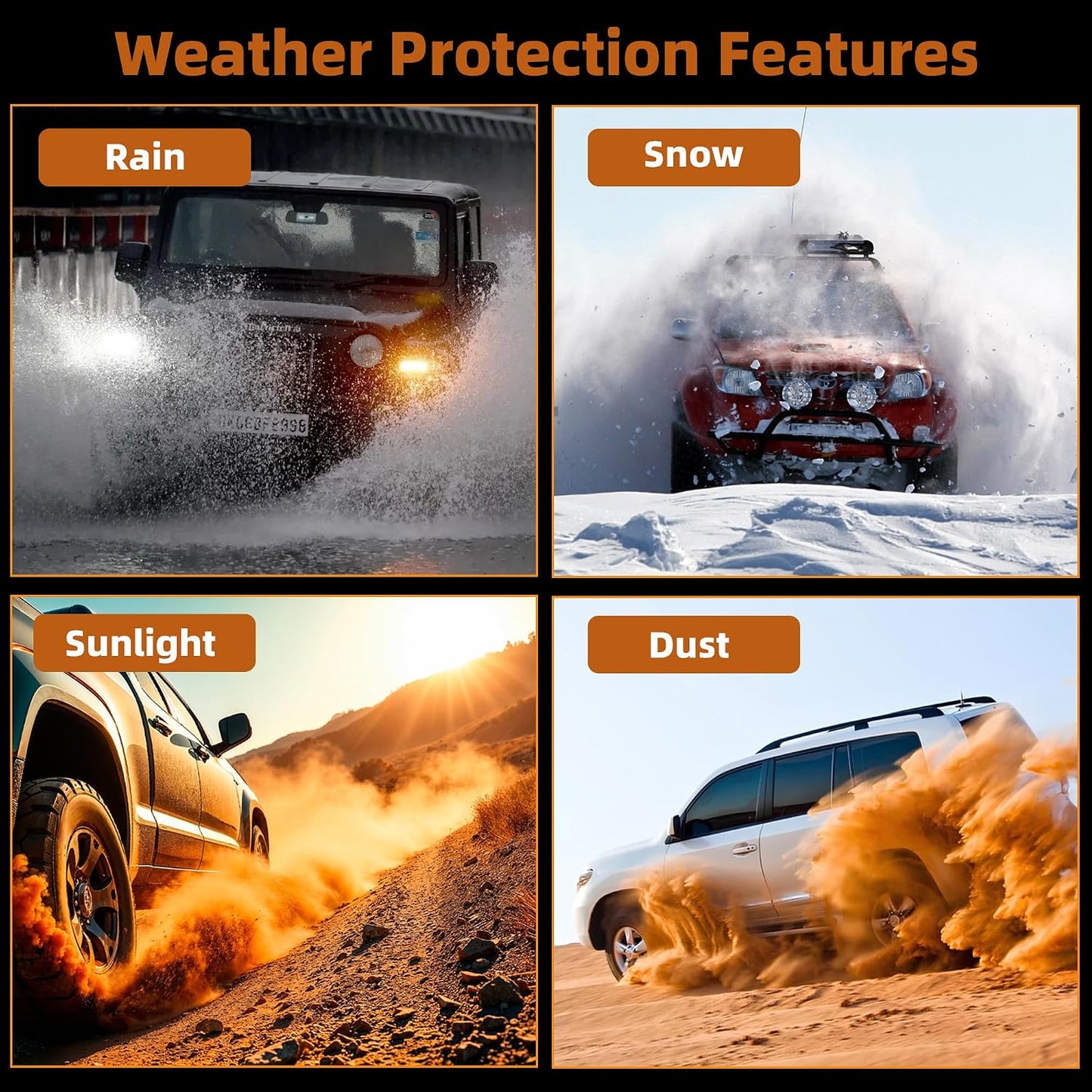12000 lb Winch Cover, Heavy Duty Waterproof Protective Cover with Adjustable Straps Fasten, Outdoor Windproof Covers for Electric Winches Accessories with Reflective Trim, 25"x10.5"x 8.7"(LxHxW)