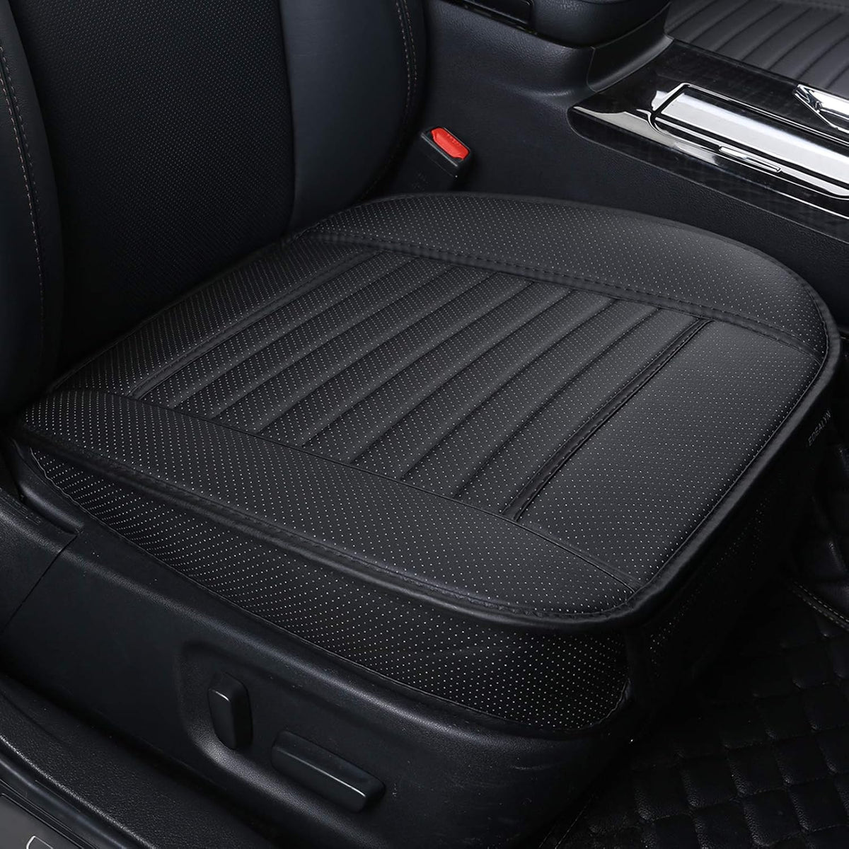 EDEALYN® Seat Bottom Cover Single Seat Cover Without Backrest PU Leather Car seat Cover - Seat Protective Cover,1pcs (Black)