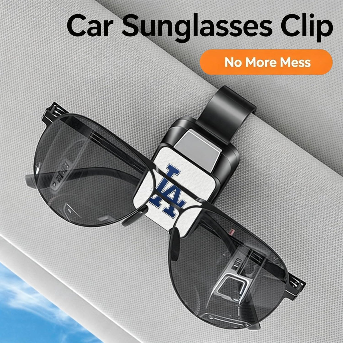 Car Sunglass Holder, Los Angeles Dodgers Universal Eyeglasses Hanger Mount for Car Sun Visor, Secure Glasses Storage Clip, Vehicle Interior Organizer Accessories