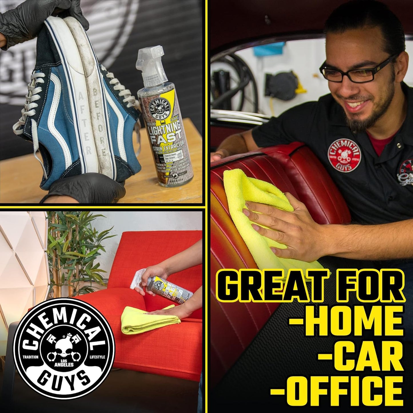 Chemical Guys CWS20316K9 Foaming Citrus Fabric Clean Carpet &amp; Upholstery Carpet Cleaning &amp; Interior Cleaning Kit (9 Piece Kit with Total Interior SPI22016 &amp; Lightning Fast Stain Extractor SPI_191_16)