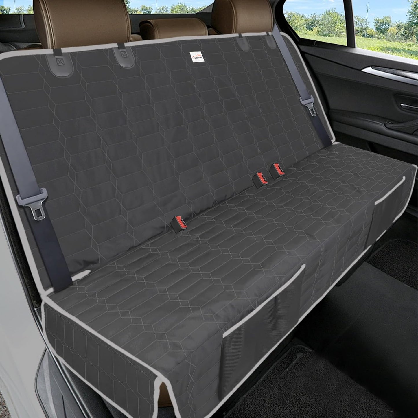 Reliadura Dog Seat Cover for Back Seat Waterproof Bench Seat Covers for SUV Washable Car Seat Covers for Dogs Non-Slip Pet Seat Cover for Back Seat Heavy Duty Protector for SUVs