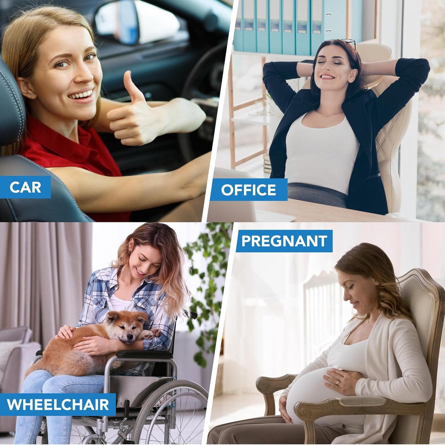 Lofty Aim Lumbar Support Pillow for Car, Car Seat Back Support for Driving | Memory Foam Car Lumbar Support for Driving Seat, Car Back Cushion, Adjustable Straps, Lower Back Pillow, PU Leather, Brown