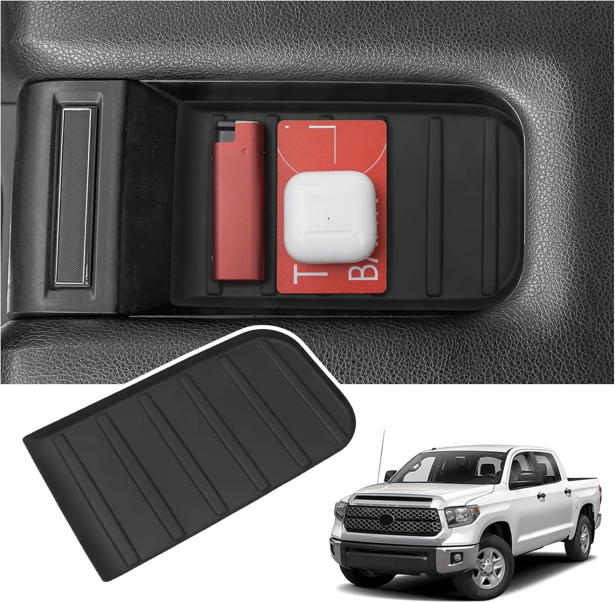 2PC Center Console Tray Liner Compatible with Toyota 2022-2026 Tundra (Only Fit Platinum, 1794, TRD PRO, Capstone) & 2023-2026 Sequoia Accessories Center Console Organizer Protective Pad