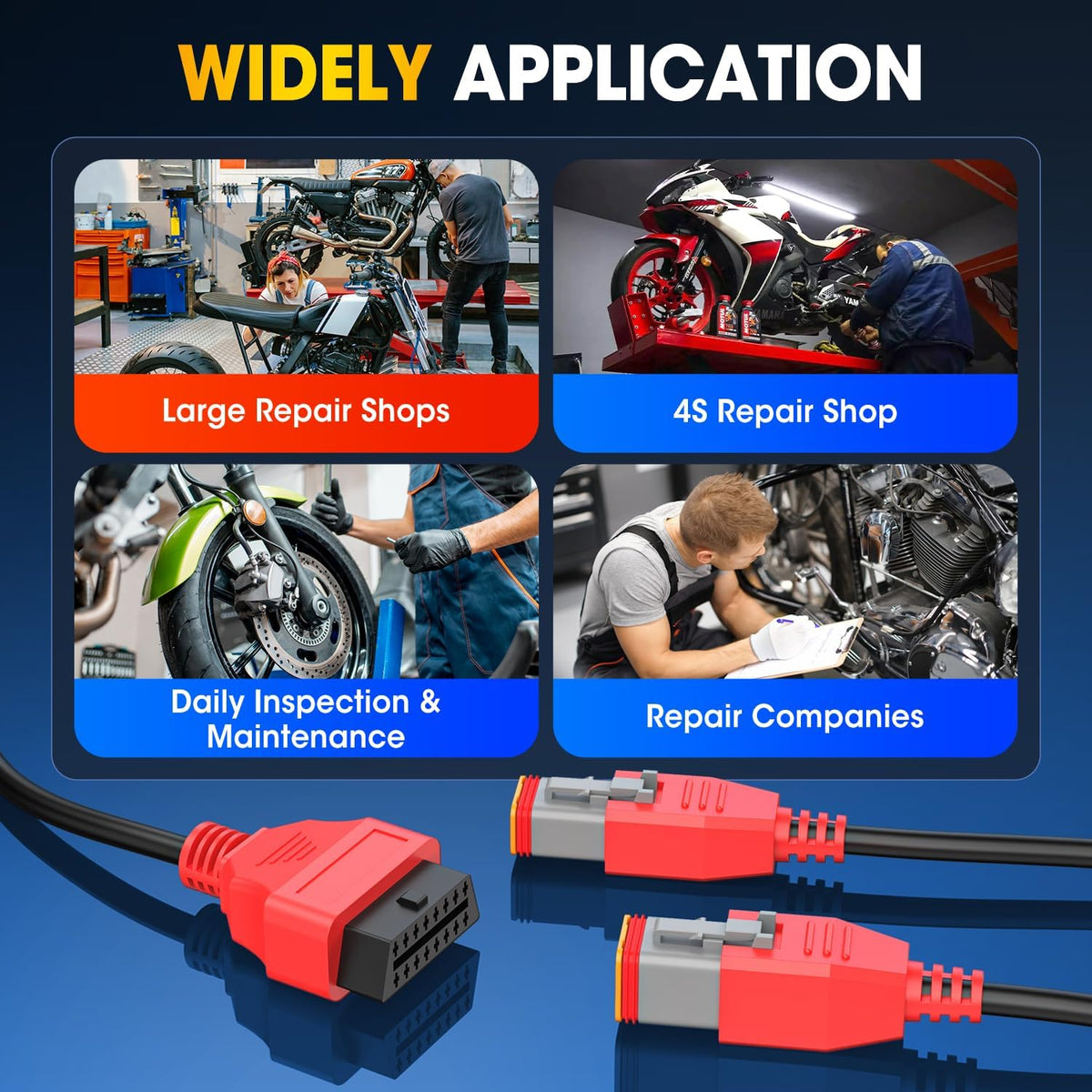 Autel Original Harley Davidson OBD2 Adapter, 4+6pin for Motorcycle Scanner