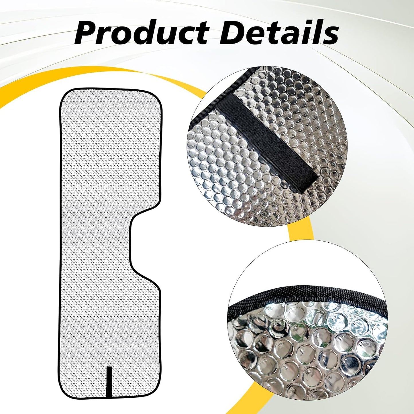 Front Windshield Sun Shade for Jeep Wrangler JL 2018-2025 & Gladiator 2020-2025 - UV Blocking, Heat Reduction, Self-Rolling Storage