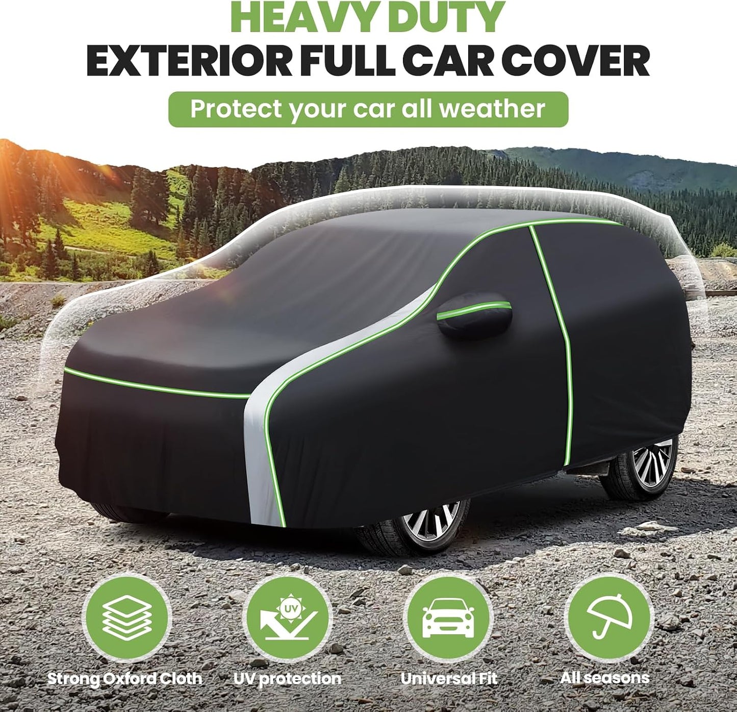Cartist 420d 100% Waterproof Car Cover for Toyota RAV4 1994-2026 2027, SUV Car Cover for Rav4 CR-V Accessories, with Zipper & Reflective Safety Strips, Oxford Fabric