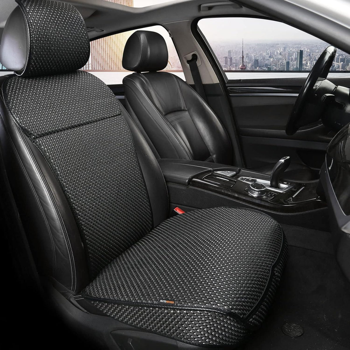 Auto Newer Luxury Breathable Rear Bench Car Seat Cover Fit Four Seasons, Back Seat Protector，Universal Rear of Car Seat Cushions,Universal Fit for 95% Cars,SUV,Pickup,Van（Rear Seat,Beige