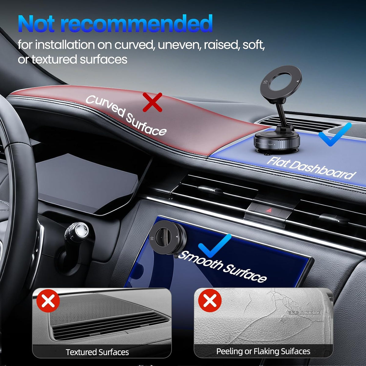 Jikasho Magnetic Phone Holder for Car, Suction Cup Phone Mount for Magsafe