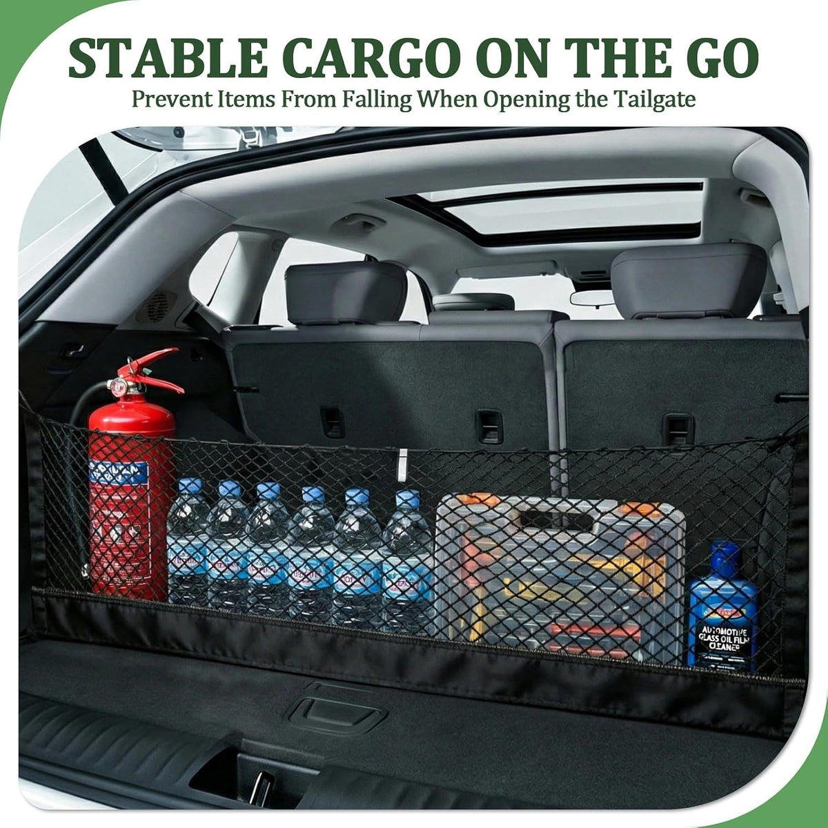 3-Layer Cargo Net for Ford Explorer 2020-2026, Zipper Bag Trunk Net for SUV