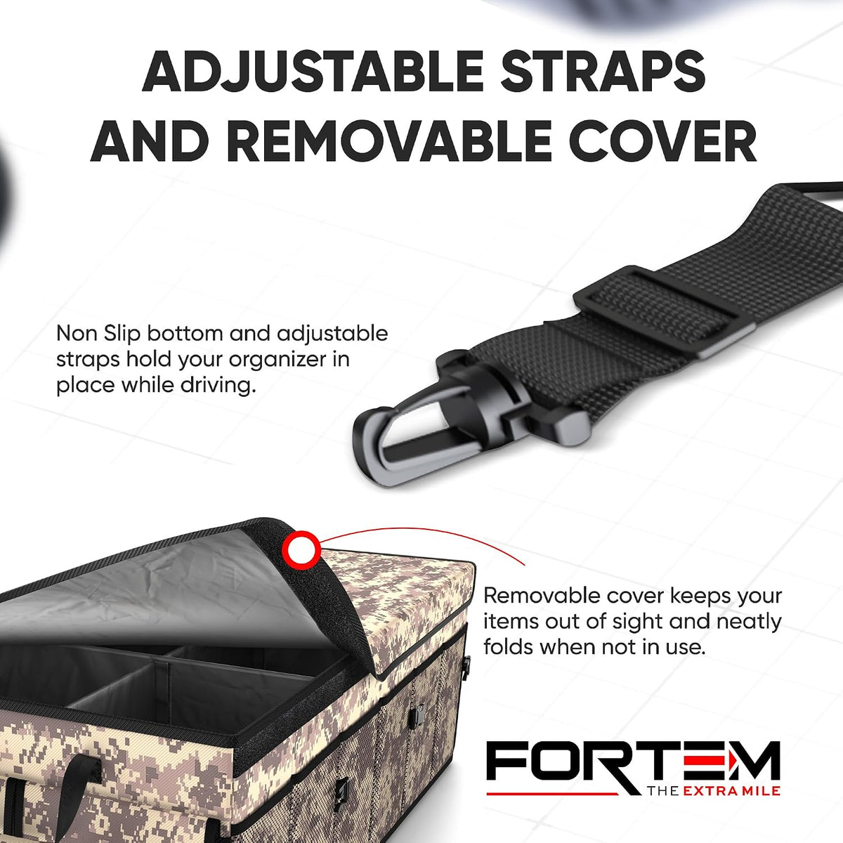FORTEM Trunk Organizer - Foldable Car Organizer with Cooler for SUV, Trucks