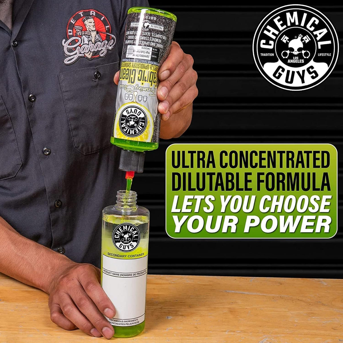 Chemical Guys, Citrus Foaming Fabric & Carpet Cleaner Drill Brush, 16 oz | Lifts coffee, food and pet stains and odors from carpet, mats and upholstery, drill brush agitates, citrus scent
