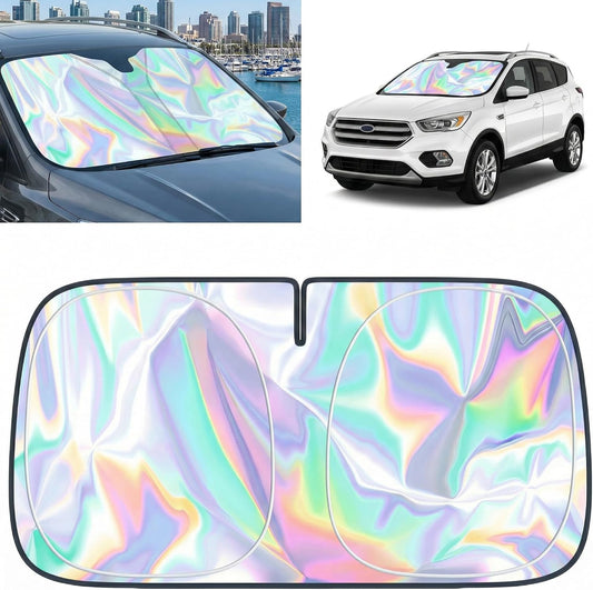 for Ford Escape 2013-2026 Windshield Sun Shade - Foldable Windshield Cover Sun Shade for Escape Accessories Protect Car from Sun Rays Overlapping UV Reflective Window Sunshade