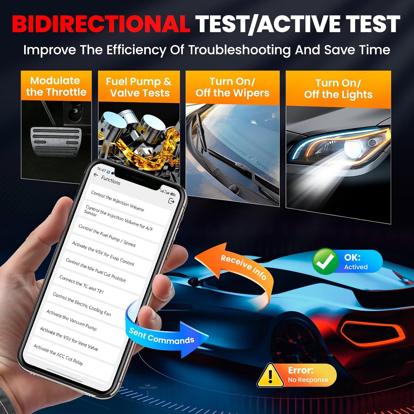 KINGBOLEN Soloscan for Land Rover Jaguar OBD2 Scanner Bluetooth, All Reset Service, Bidirectional Scan Tool for iOS & Android, Full System Car Diagnostic Scanner, No Subscriptions Lifetime Update