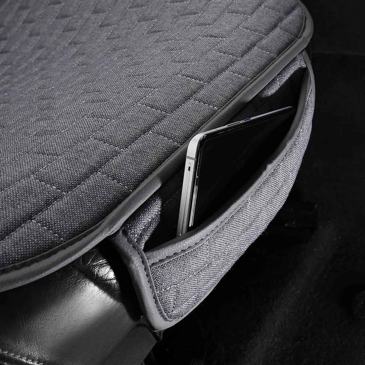 VarCozy Linen Car Seat Covers, Bottom Breathable Seat Covers for Cars for All Seasons with Non-Slip Protector, Universal Seat Covers for Cars, SUVs, Trucks