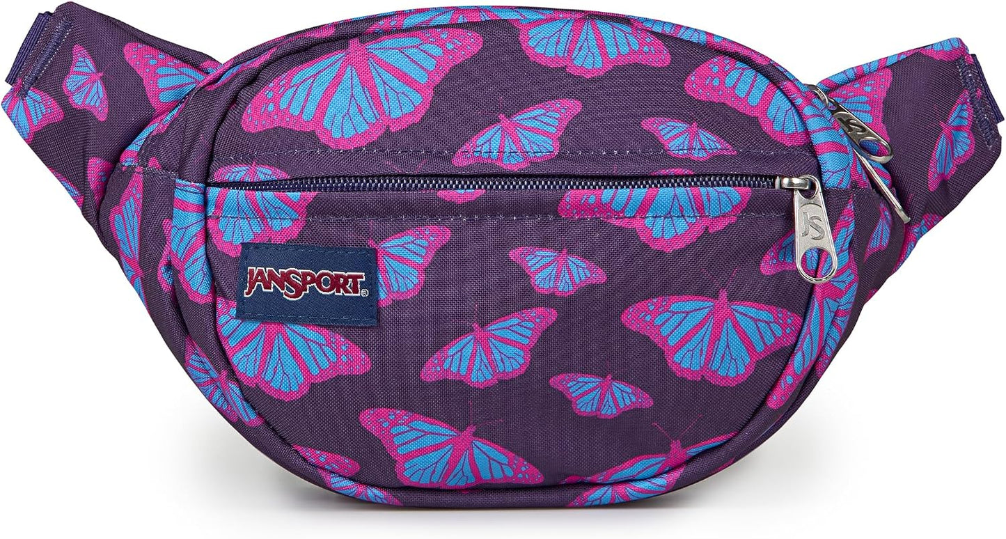 JanSport Fifth Avenue Fanny Pack Crossbody Bags for Women, Men - Stylish, Durable Waist Bag with Adjustable Belt, Main Zippered Pocket, Quick Stash Pocket - Travel Essentials - Black