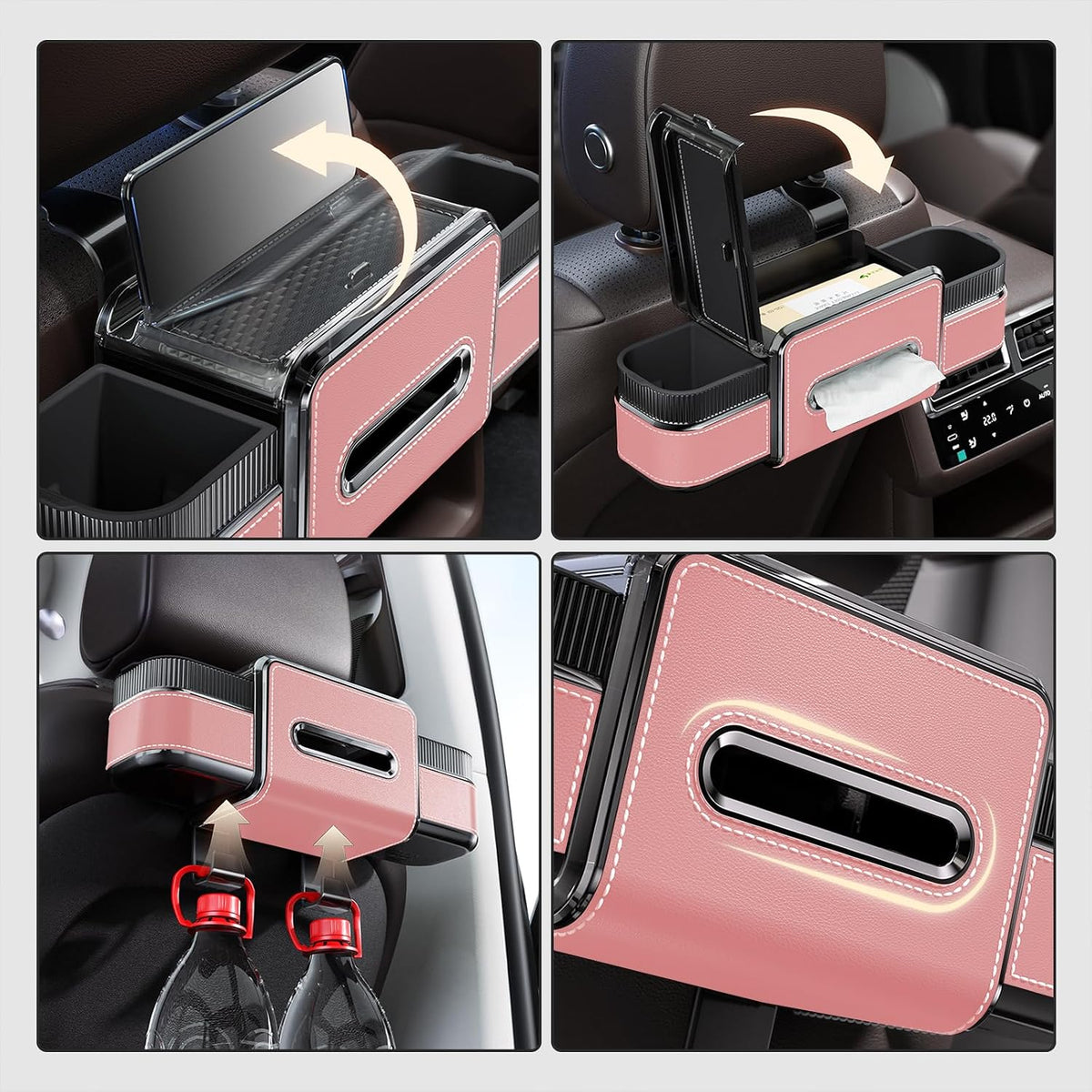 6-in-1 Car Headrest Backseat Organizer, Back Seat Car Organizer and Storage