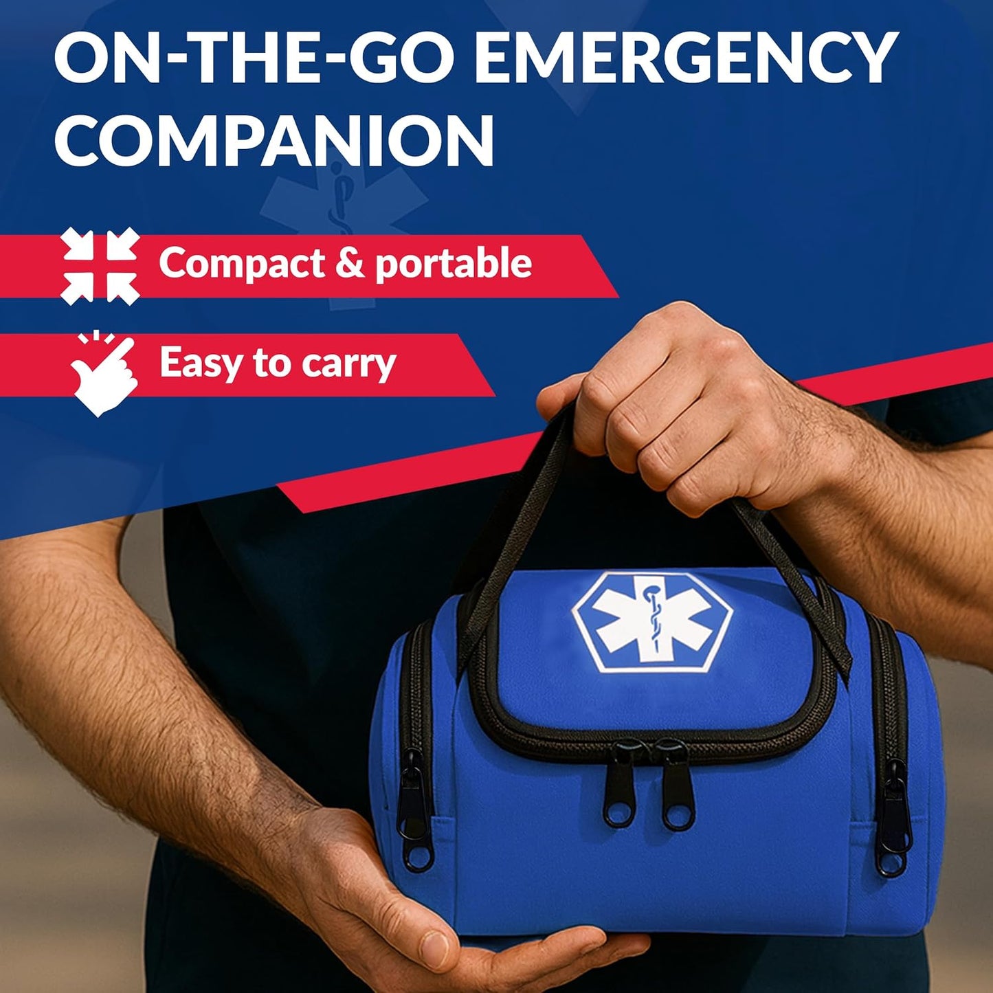 Dixie EMS Dixigear Empty First Responder II Bag 10.5" x 5" x 8" - Blue